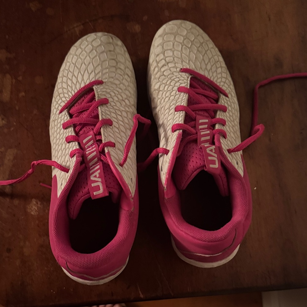 Under Armour Women's Athletic cleats Shoes in Pink and White
